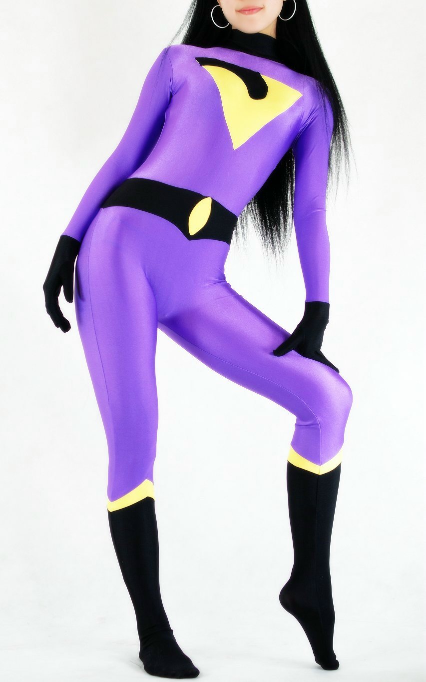 Purple Superhero Halloween Costumes For Women Catsuit